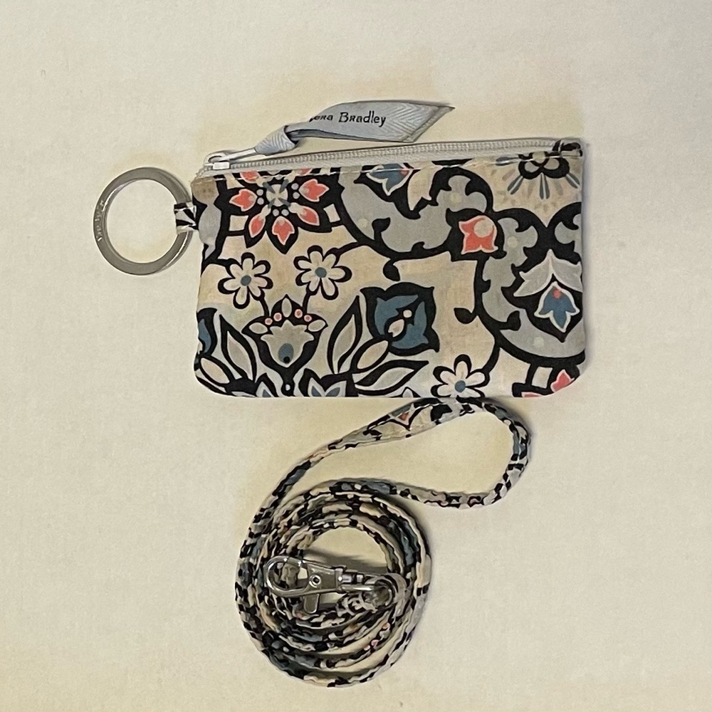 Vera Bradley ID Case with Matching Lanyard in Lisbon Medallion Pattern